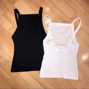 Black & White Set Up tank tops